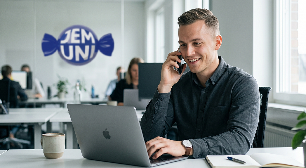 man working with laptop